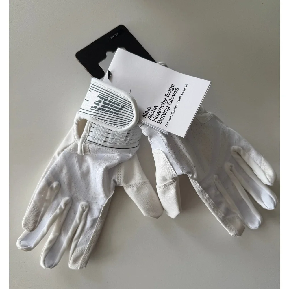 Nike Batting Gloves Youth Small Alpha Huarache Edge White NWT